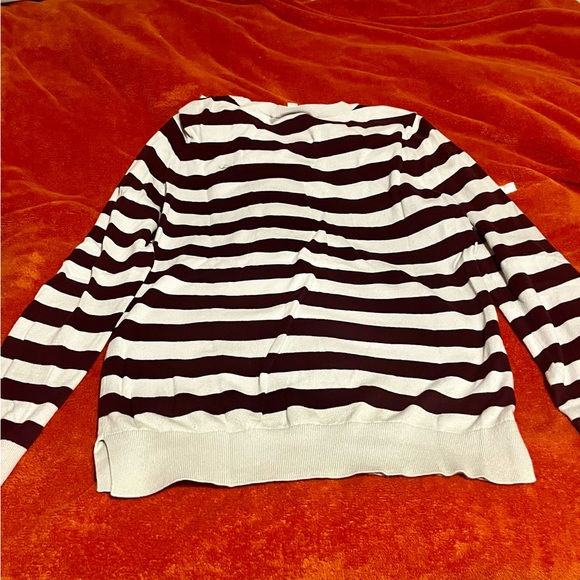 LOFT Striped Sweater with Dog Design - Picture 3 of 3